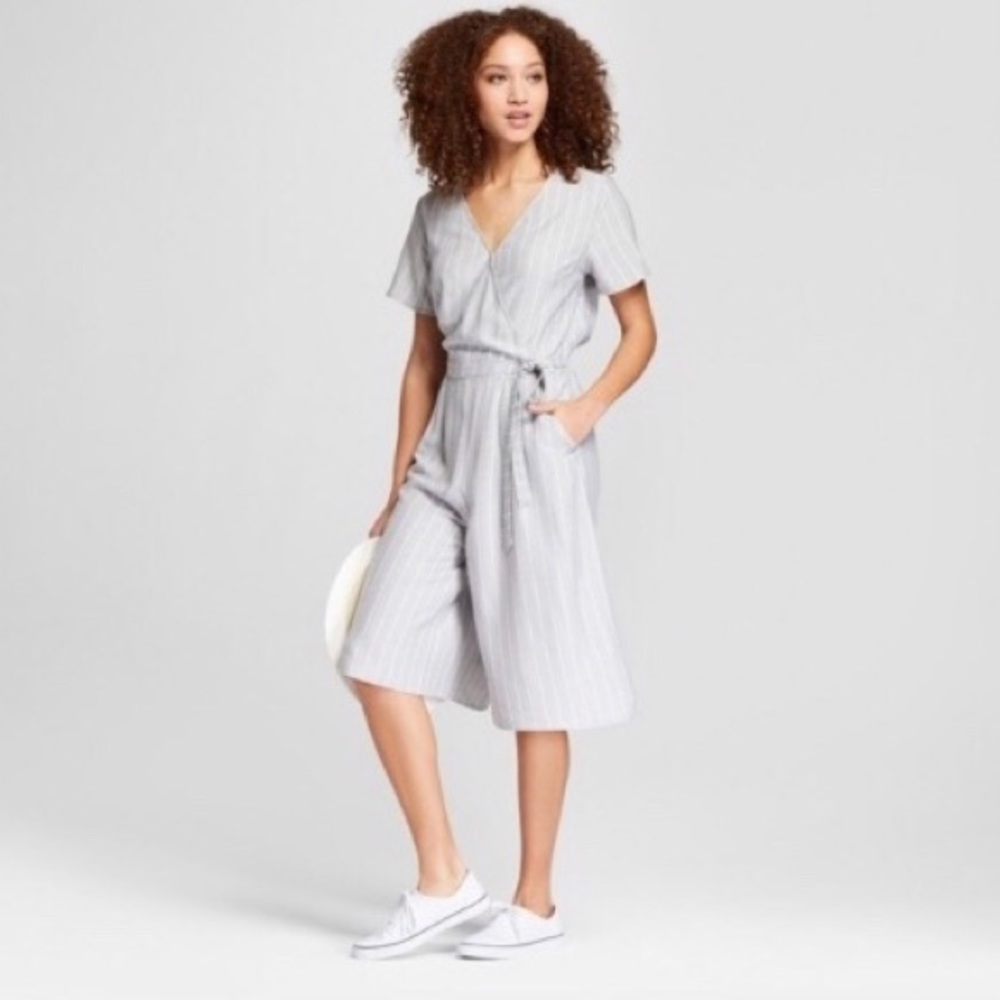 A new day striped midi jumpsuit